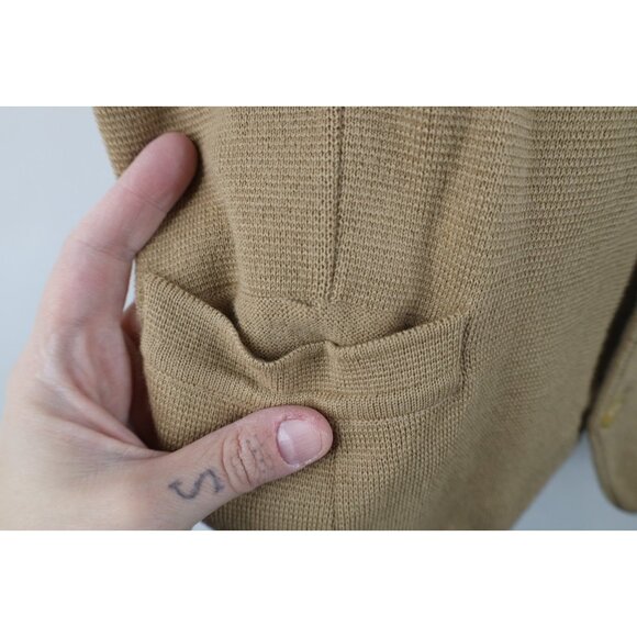 Vintage 70s Streetwear Mens Large Distressed Blank Wool Blend Knit Sweater Vest - Picture 6 of 14